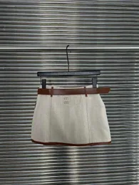 SKIRTS Designer Marca MIU Marca de moda plissada saia A-line 24 nova bolsa de couro de primavera/verão bora