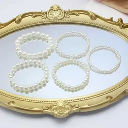 Bracelarie ślubne Nowe 4-10 mm beżowe imitacja perełki Pearl Bezpłatne dostosowanie 18cm obwód Elastyczna bransoletka dla kobiet Różne rozmiary Cuzyzdable Wedding Gift