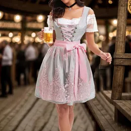 Parti Elbiseleri Kadın Oktoberfest Kostümler Geleneksel Alman Bavyera Bira Kıyafetleri Maid Garson Cosplay Straps Karnaval Festival Elbise