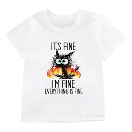 T-shirty świetne im świetne wszystko, co wspaniałe zabawne zwierzęta koty psy małpy drukowane dziecięce koszulki dziewczęta/chłopcy swobodny harajuku T-shirtsl240509