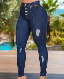 Jeans feminino 2024 2024 Personalidade de tendência botão de tendência Detalhes zíper Rought skinny long Fashion streetwear