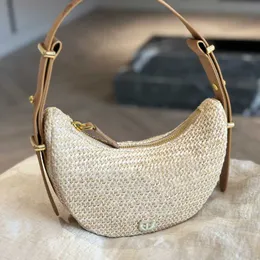 Kvinnor Straw Designer Bag Luxurys Handväskor Högkvalitativa axelväskor Fashion Triangle Crossbody Bag Steamed Bean Bun Purse 2p Letter Handväska