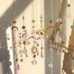 Figurine decorative Suncatcher Suncatch Crystal Moon Catcher Pendants Chimes Rainbow Prism Finestra Drop Cell Bel Tree Home Decor