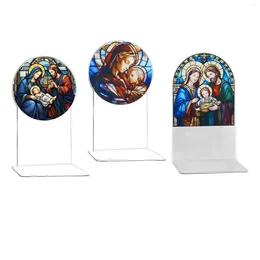 Titulares de velas acrílico Signal Oração da mesa católica Peda central Jesus Candlestick para a decoração de Natal do Dia das Mães