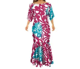 Samoan women039s abito da sirena lunga abito coppie abito polinesiano personalizzato personalizzato per persona a mezza manica da donna abito coda di pesce lungo 226950837