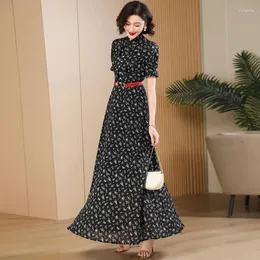 Party Dresses Summer Women Long Dress Printed Floral Short Sleeves Beach Style Girls Luxury Evening Vintage Grown Ball