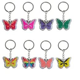 Anelli chiave Fluorescente farfalla 6 portachiavi per portachiavi preferendo i tasti per borse da uomo che chiamano lo zaino per la scuola adatto cou otb3k