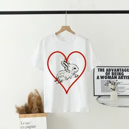 Camiseta feminina designer t-shirt impressão de cereja de gola alta de gola de manga curta de manga curta 2024 Tees de verão y2k streetwear