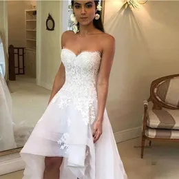 2021 sukienki ukochane aplikacje o wysokiej niskiej sukience ślubnej sukienki ślubnej szaty Mariage vestido de novia 0509