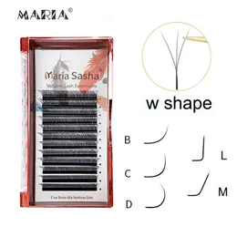 MARIA 3D W Shaped Soft Lash Supplies 007 Brown Eyelashes Wholesale Natural Makeup Easy Fan Y Clusters Private Label 240423