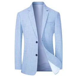 Män passar jacka Thin Blazers Spring Autumn Solid Business Casual Clothing Blazer Hombre Coats 240422