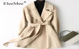 Donne039s lana miscele Elemeee 2022 Classic Coat Women Cashmere Wool Giacca vintage con cintura Abesta di abbigliamento femminile Winte9026670