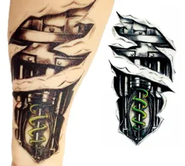 3D grandes tatuagens temporárias de tatuagens à prova d'água Arm mecânico Fak Men temporário Tattoo Sticker Body Art Removable Z47478648