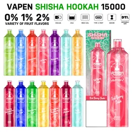 UE por atacado Vapen Shisha Hookah 15000 Pufos 15k Puff DTL DTL Vape Disponível Sub-Ohm Mesh Bobina de Mesh 850mAh Design de cristal de bateria Tornado Vapes de suco puro recarregáveis