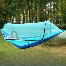 Móveis de acampamento Anti -mosquito tendas Hammocks dobráveis Sobrevivência líquida para dormir portátil SunShade Hamac Sustendu Outdoor