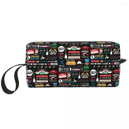 Stume da stoccaggio personalizzati TV Funny TV Friends Collage Travel Corse Cosmetic Borse per donne Organizzatore per trucco da toeletta Lady Beauty Dopp Kit