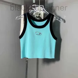 Camisoles Tanks Tasarımcısı 2024 Yaz Yeni Kadın İnce ve Fit Street Moda Arka Seksi Tank Top E6VR