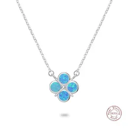 Anhänger Halsketten Mode Neues Luxus Original Design Hochwertiges Sterlsilver 925 Halskettenform Clover für Frauen Opal Anhänger Accessoires J240508