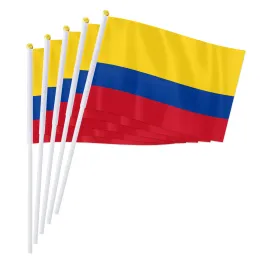 Аксессуары Птерозавр 14*21см Колумбия Флаг рук, Колумбийская национальная рука держала размахивание маленьким флагом мира южноамериканские страны декор подарки