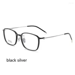 النظارات الشمسية إطارات 54 ملم Ultra Light Square Eyeglasses إطار للرجال والنساء أرجل التيتانيوم مرنة مع TR90 RIM Eyewear Prickles 9112