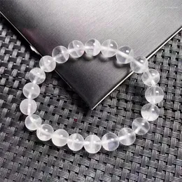 Link Bracelets 8.8mm Natural White Garden Thin Strip Of Sky Quartz Bracelet Crystal Reiki Healing Stone Fashion Jewelry Gifting Gift For