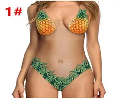Summer Nuovi donne Donne a un pezzo BAMETTURA PUSSO UP STAMPATO Melone sexy Melon Fruit Skin Colore ananas costume da bagno Bikini Bikini costum4095946