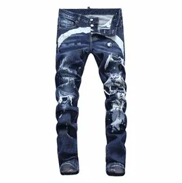 mens luxury designer jeans black ripped skinny biker moto cool pants pour hommes skinny men s hip hop denim rock revival8633560