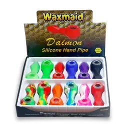 Diamentowe rurki ręczne w Waxmaid Diamond Rips DAB Rips Silikonie Rura wodna 11 Kolory z pakietem prezentów1813915