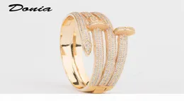 Donia Jóias Europeias e Americanas Exageramento de Moda Classic Linha Micro Inlaid Zirconia Bracelet Ring Set Women039S Bracele4572991