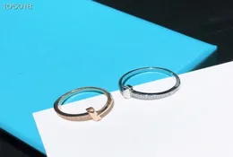 Luxury Classic Designer S925 Sterling Silver Full Crystal TT Design Ring For Women Jewelry7122699
