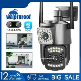 Câmera V380 Pro CCTV 4G SIM CARTA DUTO LENS PTZ Câmera Wi -Fi 4K 8MP Wireless Outdoor Surveillance Câmera de segurança IP66 240506