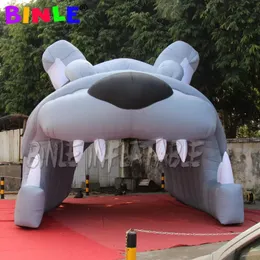 Hurtowe trwałe infrtale Oxford 4.8x4.5x3.8 Meters Reklama Mascot Inflatible Bulldog Tunnel Wejście na imprezę sportową piłkarską