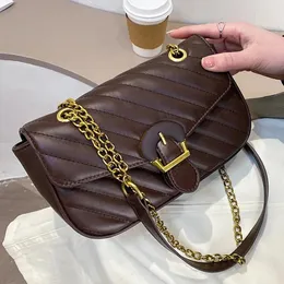 Bag Luxury Thread Square for Women's Classic Chain Pu Lock Axel Tote Lady All-Match Simple Crossbody Handbags Sac En huvudsaklig