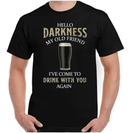 T-shirt maschile Br Alcool Drunk BBQ T Tops Guiness Fans T-shirt Unisex Hello Darkness My Old Friend Tops Summer Casual Ts Y240509