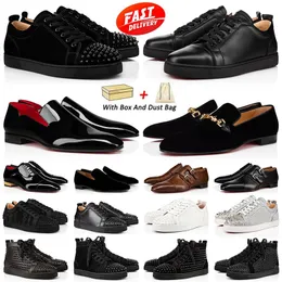 Christian Louboutin red bottom shoes men Loafers for Men Oxfords Patent Leather Shoes Formal Leather Wedding Party Shoes Formal Slip on Dress Shoe Plate-forme With Box【code ：L】