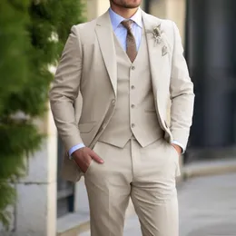 Brand Classic Men Suit 3 pezzi Fashion Slimt Blazer Stipt Pants Set Formale Business Wedding Tuxedos per abbigliamento casual 240507