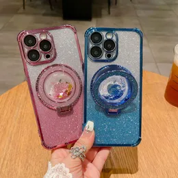 iPhone Pro Phone Case Cartoon Quicksand apple 15グリッター磁気吸引ブラケットに適した電気めっきエアバッグアンチドロップ