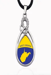 West VIrginia Outline Circle Charm Crystal Pendant Necklaces For Women Vintage Charm Choker Necklace Party Jewelry Gift5874467