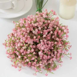 Dekorative Blumen Kränze zehnvity 108head Babys Atem künstliche Blumen Blumensträuße Plastik Gypsophila Zweig DIY Blumen für handgefertigtes Hochzeitshäuserdekoration