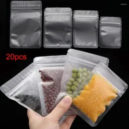 Saklama torbaları mat şeffaf zip plastik torba alüminyum folyo hologram gıda çantası küçük su geçirmez fermuar yeniden boyanabilir torbalar