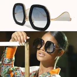 Brand Sunglasses Designer Woman Metal Temple Elementos embelezados Round Frame Karlsson Anti-UV400 Moda Olhe-se da Caixa Original 299i