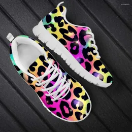 Casual Shoes WHEREISART For Women 2024 Sneaker Basic Women's Lace Up Zapatos De Mujer Black White Leopard Print Drop