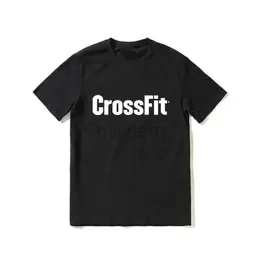 Męskie koszulki 2024 Summer New CrossFit ogłasza najlepiej dopasowanie dla mężczyzn Czarna koszulka z krótkim rękawem Cool T-shirt pojedynczy kawałek na sprzedaż D240509