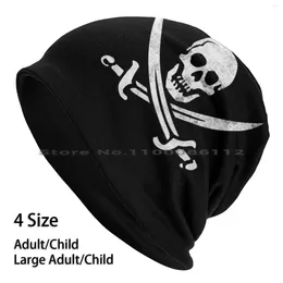Basker Calico Jack Sword Pirate Flag Jolly Roger Graphic Beanies Knit Hat Skull Bones Brimless