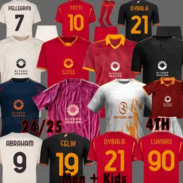 23 24 24 25 koszulka piłkarska czwarta dybala Belotti 4. koszule piłkarskie Llorente Pellegrini Abraham Lukaku Zestawy Totti 2023 2024 2025 SANCHES CRISTANTE MEN