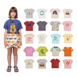 T-Shirts Kisd T-Shirt 2024 Neue BC Summer Series Jungen und Mädchen gedruckte T-Shirts 1-14 Jahre altes Baby reines Baumwolltopsl2405