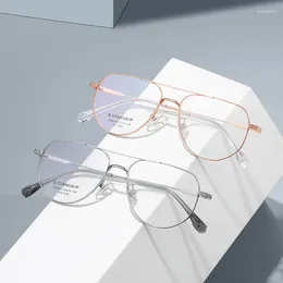 Sonnenbrillen Frames 2024 Frauen Männer Titanrezept Brille Pilot ultraleichte optische Myopie Hyperopie Rezept Brille Blaue Lichtlinsen
