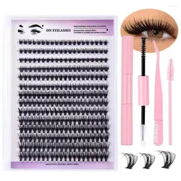 False Eyelashes 14Lines DIY Big Capacity Dovetail Eyelash Extension Firm Easy-grafting Mix Length C/D Curl Lashes Cluster Soft Ribbon