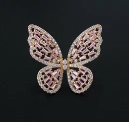 Brocos de broche de borboleta erluer para mulheres meninas incrustadas de zircão de cristal highgrado jóias de jóias de lapela pino de espinho M6326856