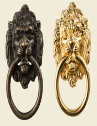 66*40mm Furniture Handles Beast for Lion Head Antique Alloy Handle Wardrobe Drawer Door Retro Decoration 1PCS With Screw3530210